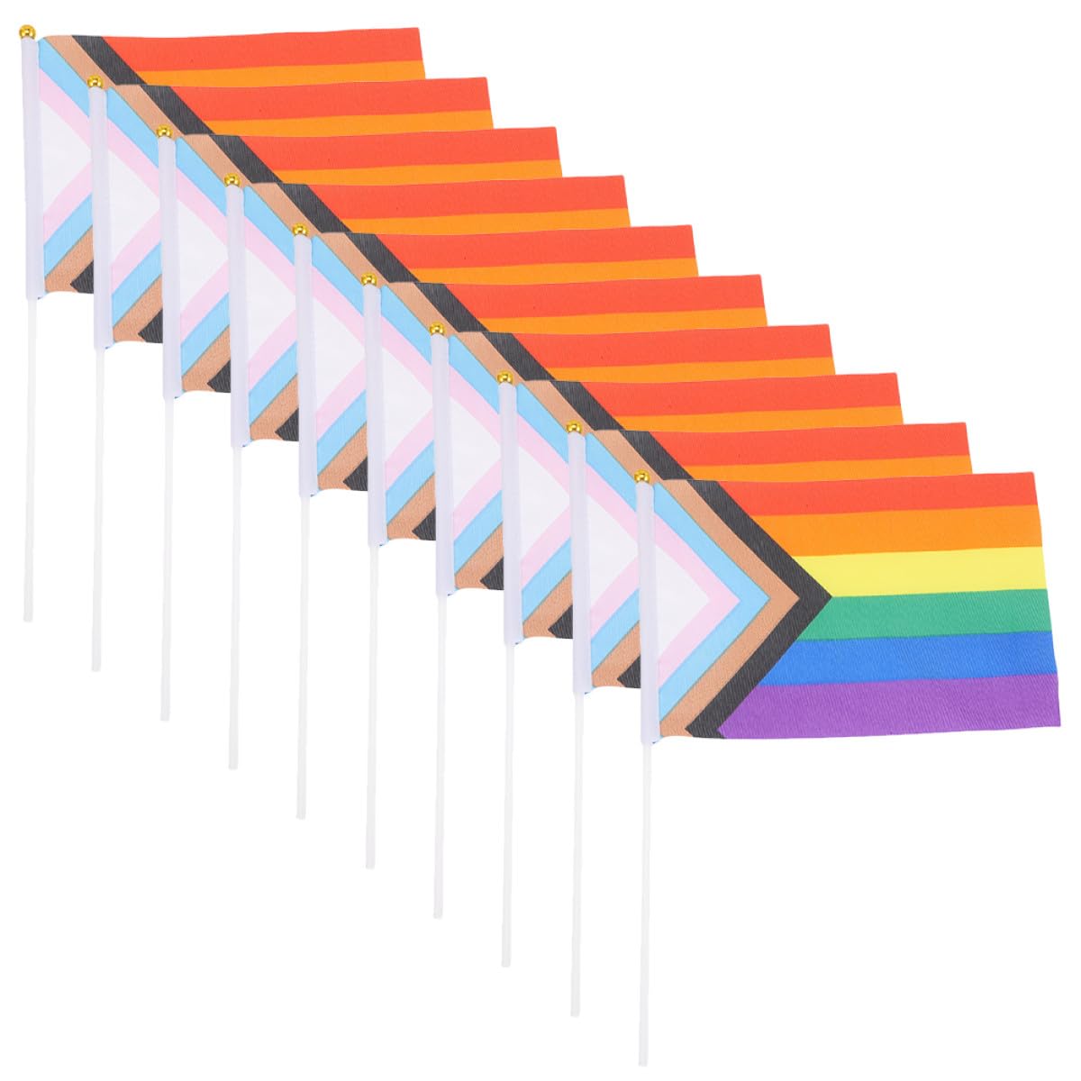 Drapeaux Portatifs Arc-en-ciel Légers en Polyester et Plastique pour Décoration Pride