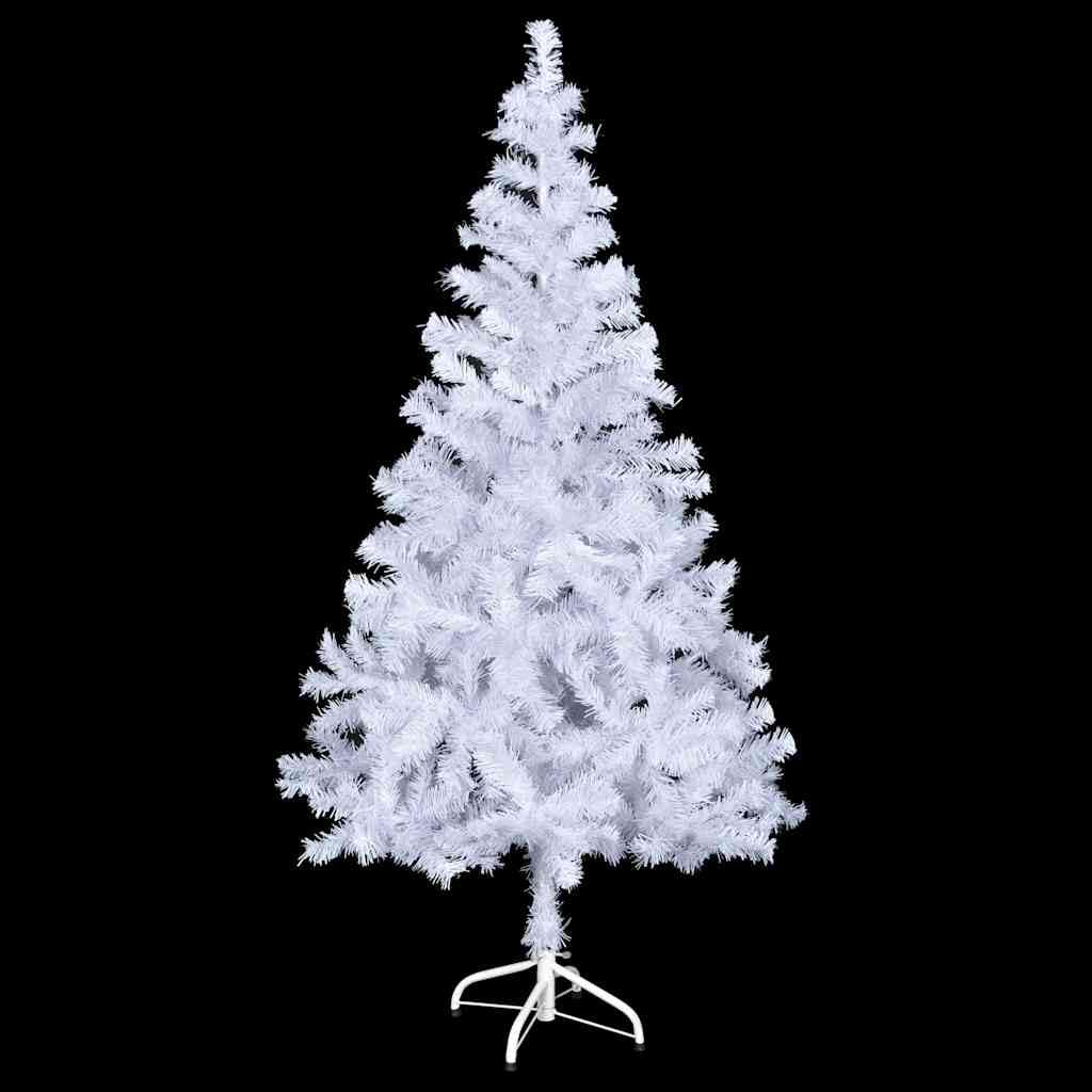Sztuczna choinka z oświetleniem LED i bombkami, 380 gałązek, 150 cm, biała