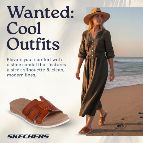 Image of Skechers Womens Desert Kiss Low - Peak Look | Casual sandal, Skechers Plush Foam cushioned comfort footbed, Vegan leather strap upper, flexible outsole