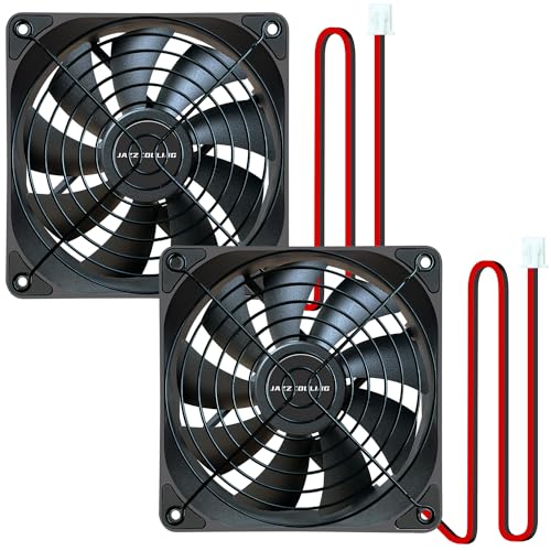 120mm Fan 2 Pack 12V Fan,Slient Version High Airflow 12V 2pin PSU PC Fans, DL-120 with Hydraulic Bearing 2,000RPM Cooling Fan for Computer,RV Refrigerator, TV Cabinet, Dryer, dehumidifier, Grow Tent…