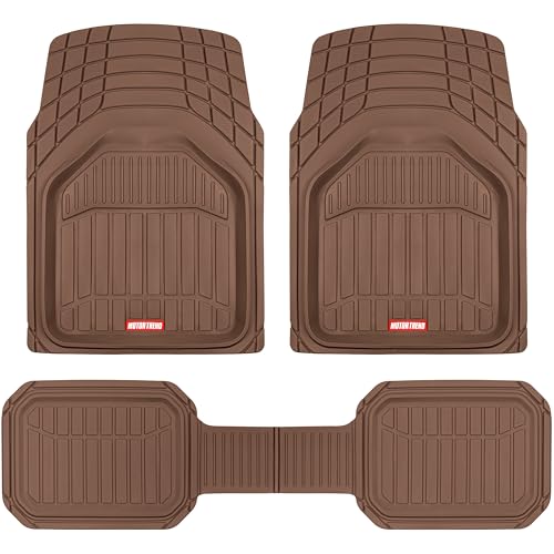 Image of Motor Trend 943-BW FlexTough Defender Car Floor Mats -Next Generation Deep Dish Heavy Duty Contour Liners for Car SUV Truck & Van-All Weather Protection, Trim to Fit Most Vehicles (Brown)