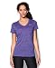 Under Armour Women's Tech Heather Stripe V-Neck, Mirror/Rebel Pink, Medium