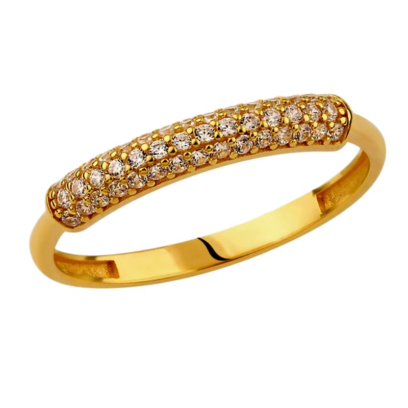 Bague imposante argent 925 plaqué or avec pierre CZ transparente LK_DHR_0157