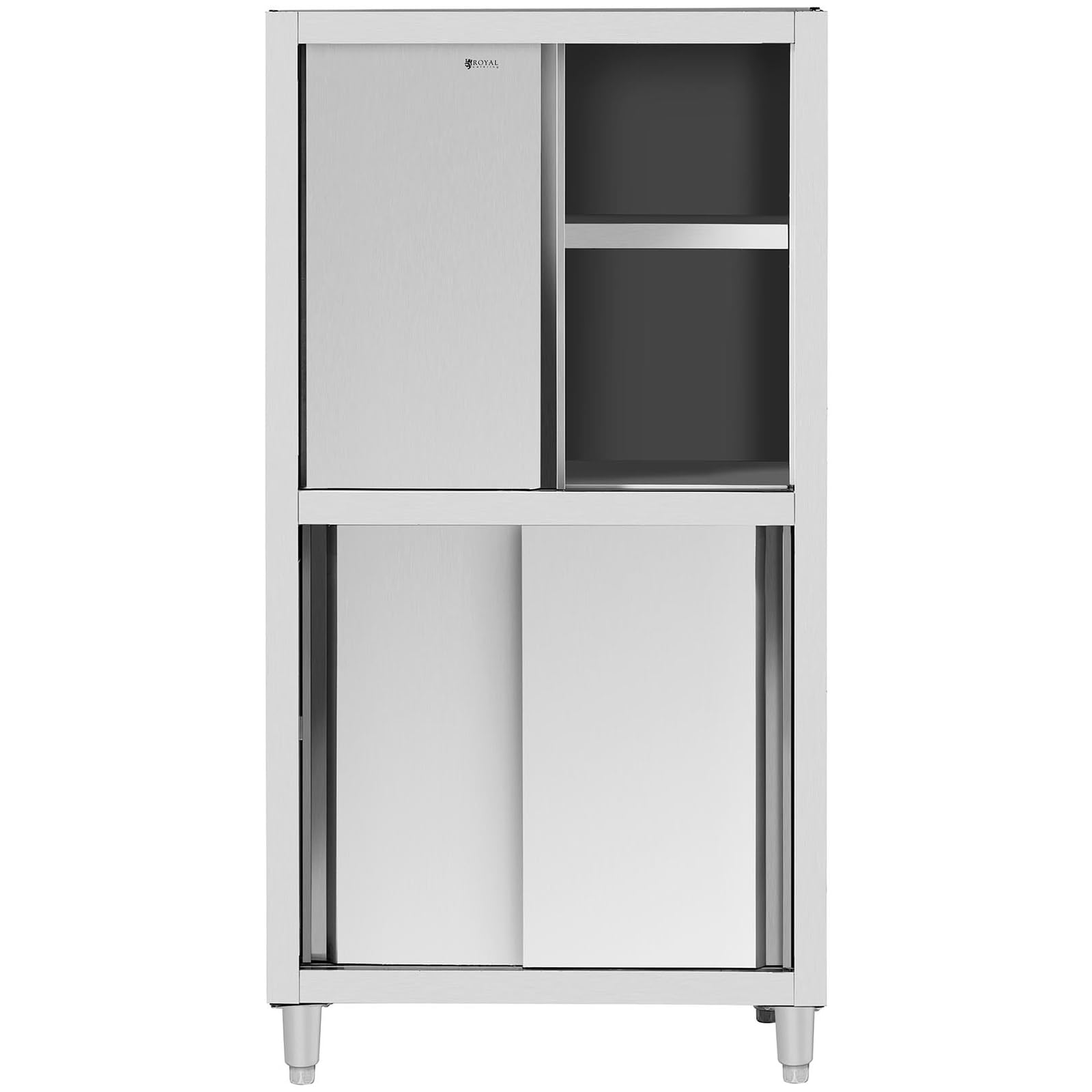 Royal Catering RCDC-100 - Armadietto alto in acciaio inox, 1000 x 500 x 1800 mm, in acciaio inox