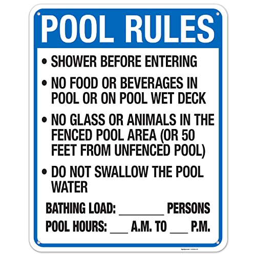 Cartel Reglas de Piscina Florida 24x30 Póster Poliestireno miniatura 1