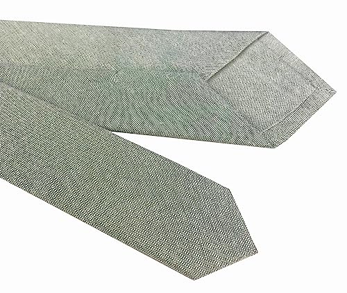 Image of Elfeves Men's Skinny Solid Color Tie Causal Cotton Linen Narrow Slim cut Necktie