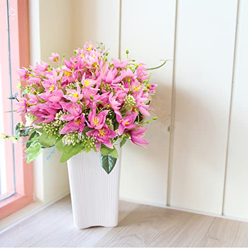 Guagb Artificial Silk Flowers Bulk For Outdoors Home Indoor Garden Porch Window Table Vase Spring Summer Decoration, 4 Pack Faux Fake Lotus Flowers (Pink) #TOP2