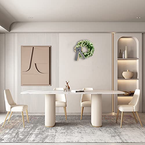 Door Wreaths Front Porch Decor White Tip Artificial Lifelike Eucalyptus Birthday Wreath Bow White Black Buffalo Plaid Burlap,Spring Summer Wreath Decoration Window Farmhouse Garden Decor 17Inch #TOP5