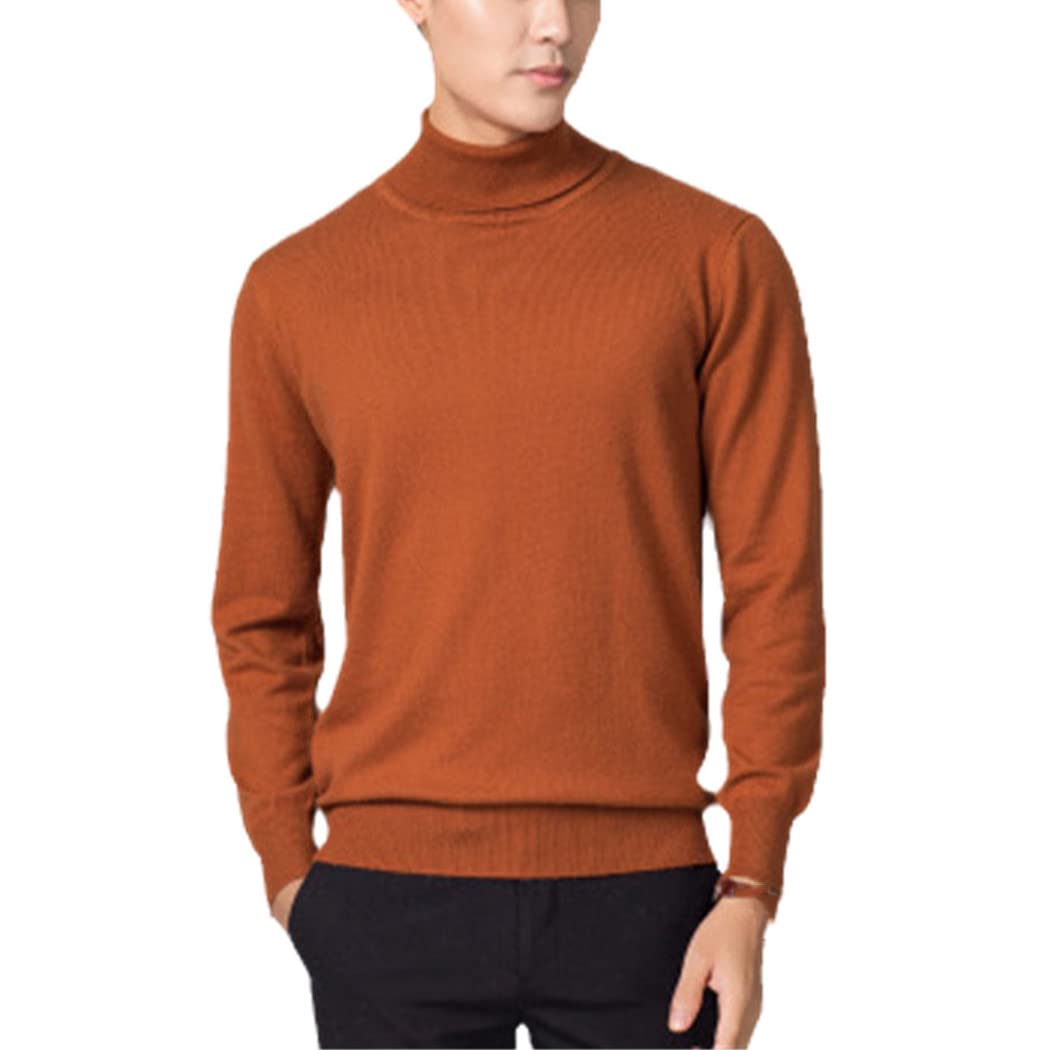 Pull en coton mélangé pour homme col roulé coupe ajustée élégante taille S