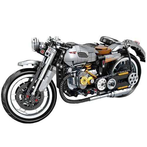 QuirkQuest Sports Motorrad Bausteine Bausatz, 808 Teile Technick Fahrzeug Motorradmodell Spielzeug, Rennen Auto Fahrrad Klemmbausteine, Geschenkideen für Jungen, Kinder und Erwachsene(K2194)
