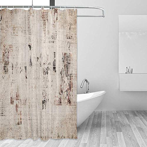 Rideau de douche en polyester de qualité supérieure au design de presse ancienne