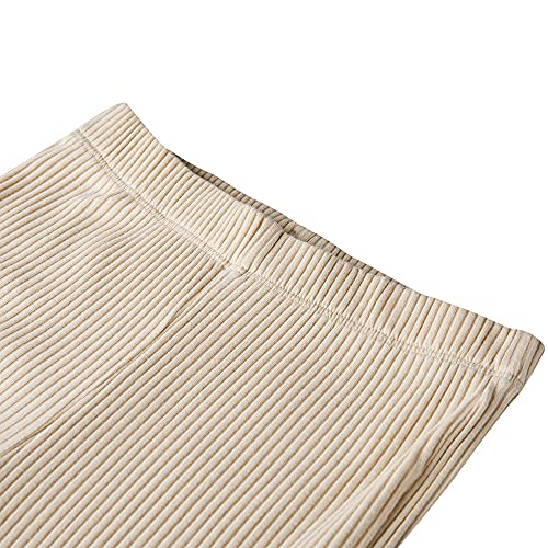 Noomelfish Girls Basic Ribbed Leggings Kids Cotton Kint Footless Full Length Tights Pants (2-14 Years)3