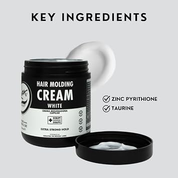 Rolda White Molding Hair Cream for Men - Curl-Defining Hair Styling Cream with Medium-Strong Hold, Natural Finish & Medium Shine - Moisturizing & Anti-Frizz Formula - Alcohol & Paraben-Free (35.2 oz)