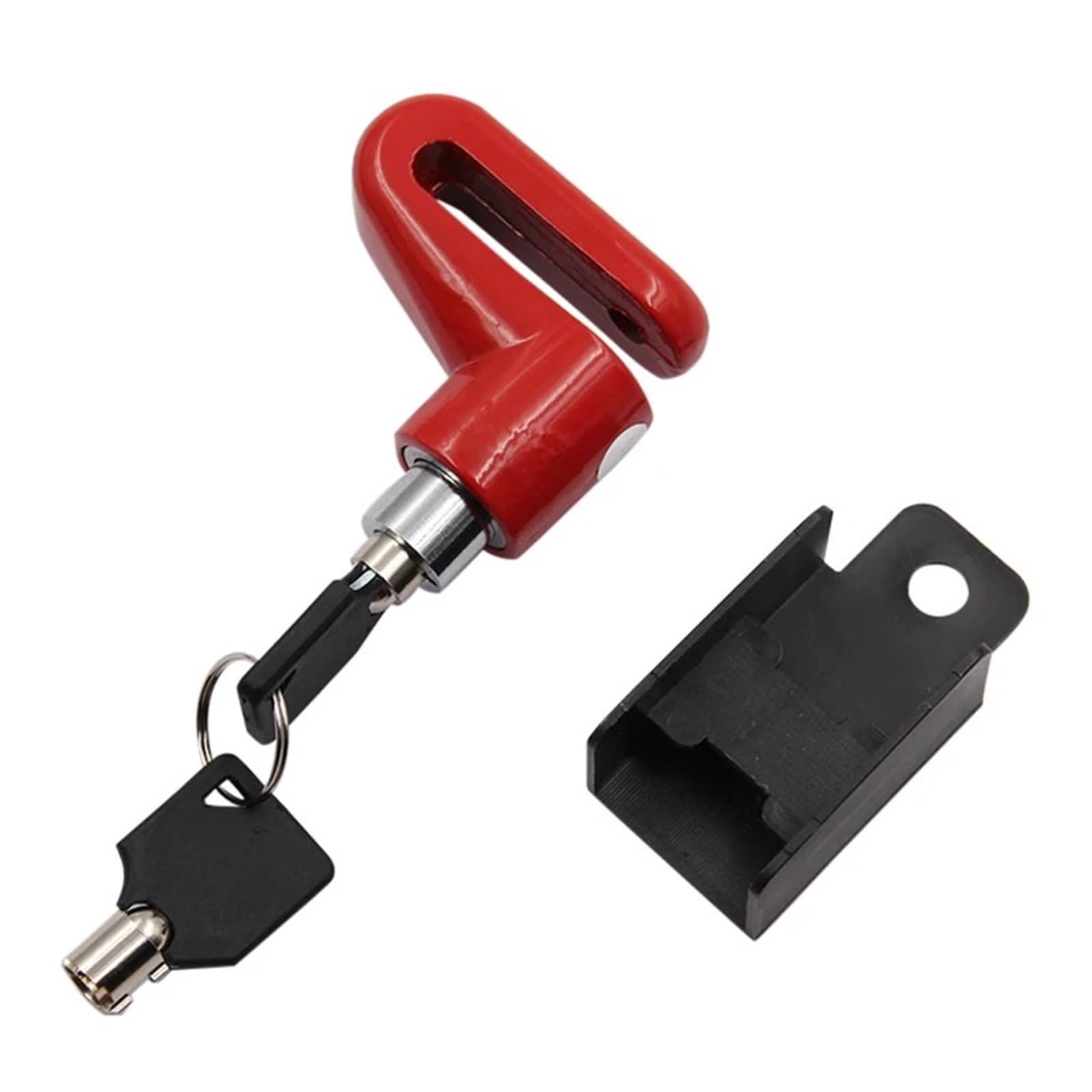 Motorcycle Handlebar Lock Motorcycle Lock Security Anti Theft Alarm Bicycle Motorbike Wheel Disc Brake Protection Motorbike Lock Security(Red)
