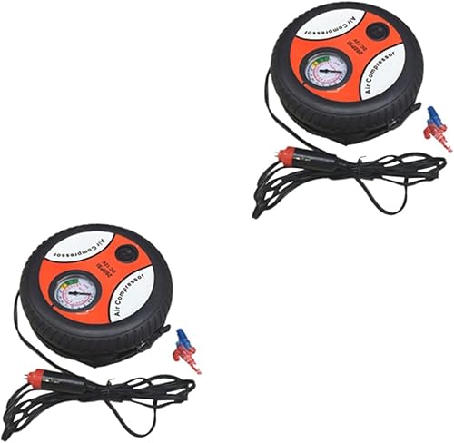 Milisten Inflador de neumáticos de 2 piezas Bomba de aire pequeña portátil Compresor de aire V Inflador de neumáticos rápido inflador de neumáticos