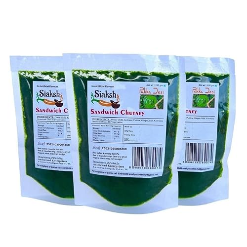 Image of Siaksh Mumbai special Sandwich Chatpati Green Instant Ready Mix Chutney For Breakfast,snacks Use with pure ingrediants| Perfect as a Dip, Spread, Cooking Sauce With Delicious Taste 150 Pack of 3