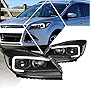 LED DRL Projector Headlight(Headlamp) Assembly Compatible with Ford Escape 13-16,Black Housing/Clear Corner