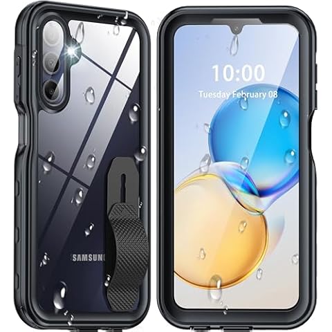 GOLDJU for Samsung Galaxy A15 5G Case, [IP68 Waterproof] Case [Dustproof] with [Built-in Screen Protector] & [Ring Stand], [10FT Military Fully Body Shockproof] Galaxy A15 5G Phone Case (2024), Black Cover