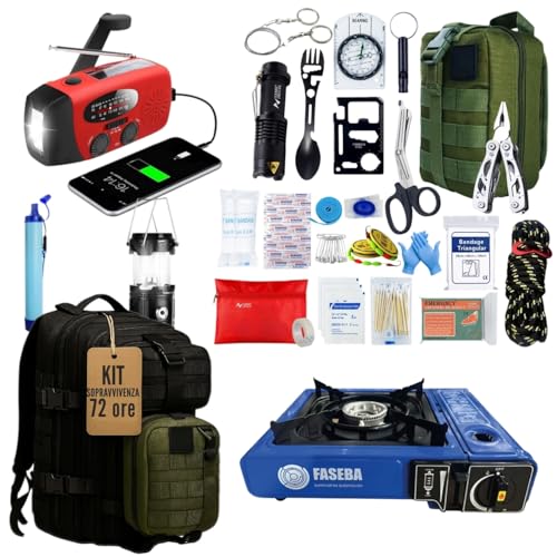Kit di sopravvivenza completo 2026, zaino emergenza 72 ore per