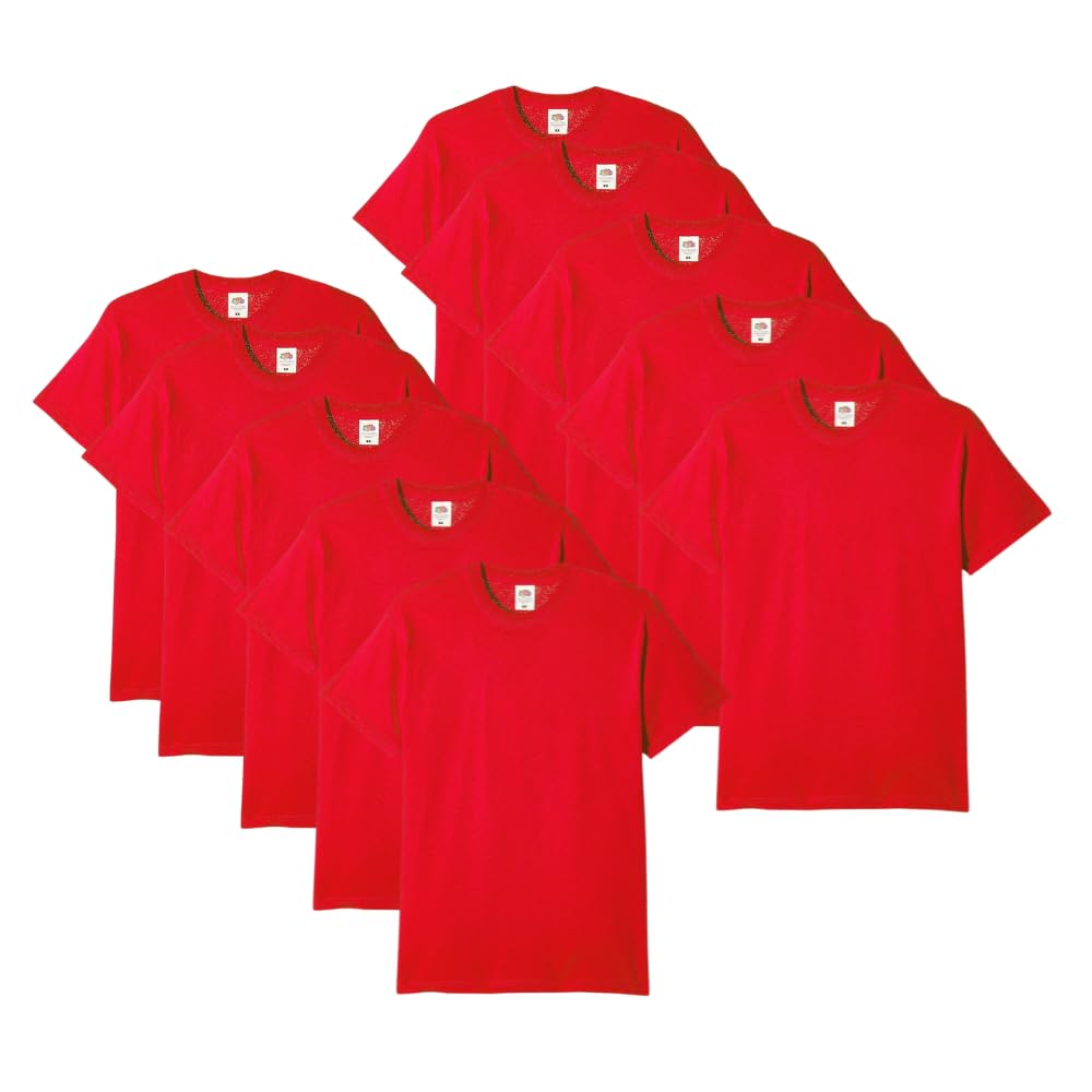 Generico Magliette Uomo Manica Corta 100% Cotone - Pacco da 10 T-Shirt Girocollo - Ideali per Stampa, Personalizzazione ed Uso Quotidiano