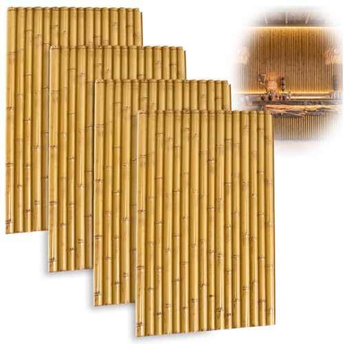 Maasechs 4pcs Artificial Bamboo Privacy Fence 26.4" x 39" UV Resistant Hdpe
