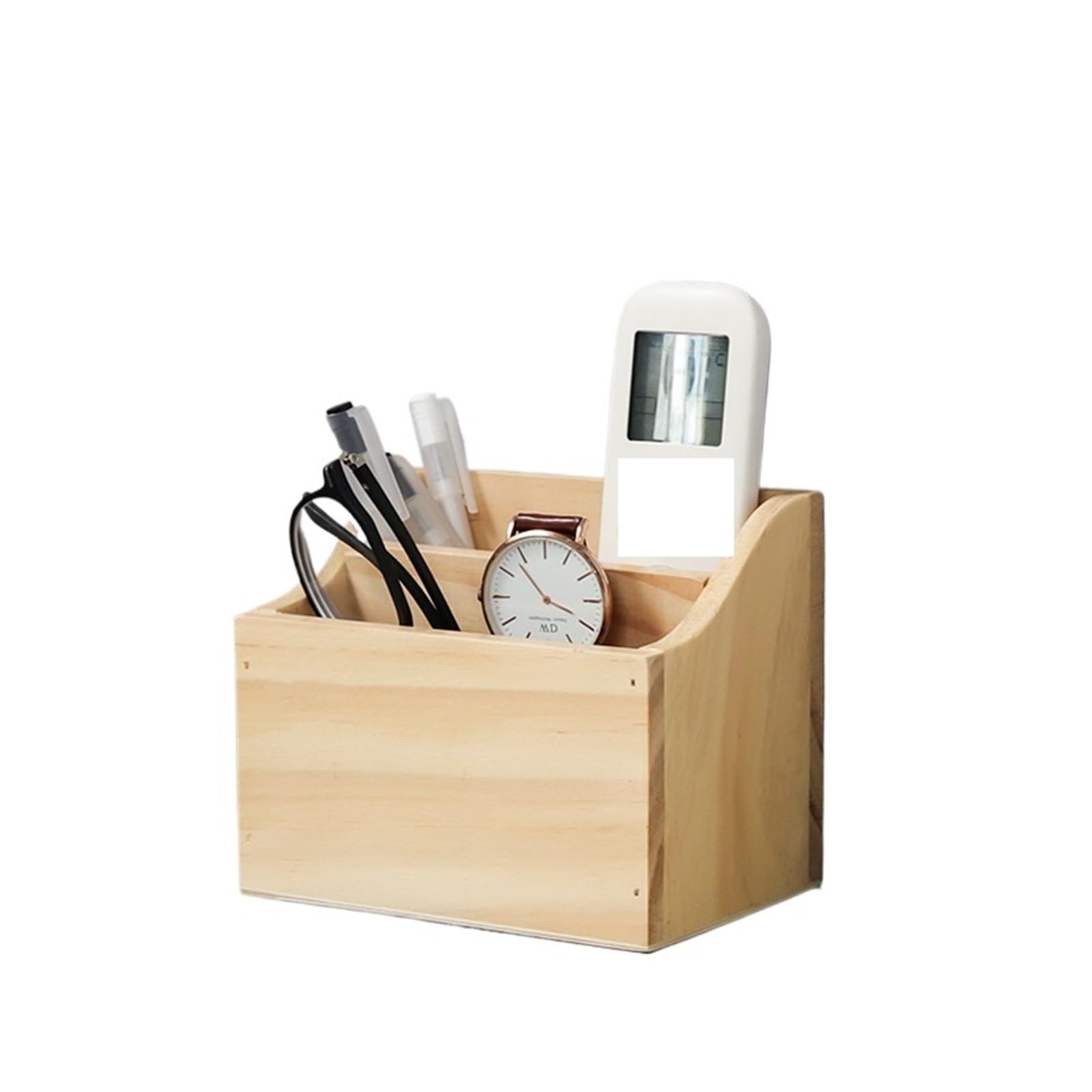WUYXTO Remote Control Organizer TV Air Conditioner Holder Home Office Sundries Storage Case Desk For Desktop(Beige)