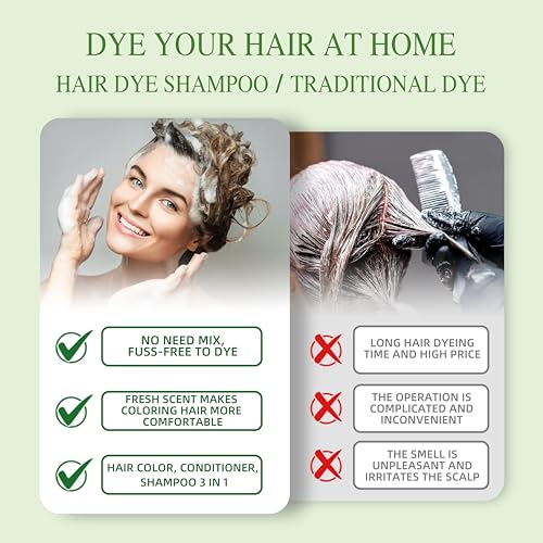 hair dye shampoo 3 in 1 for gray hair coverage herbal ingredients natural shampoo hair dye for women amp menammonia-free 520mllinen