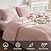 WARMDERN Pink Boho Duvet Cover King Size, Striped Textured Duvet Cover Set Tufted Bedding Set, 3 Pcs Ultra Soft Washed Microfiber Duvet Cover with Zipper Closure (King, Pink)