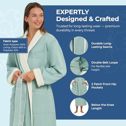 Terry Lined Microfiber Hotel Robe - Luxury Spa Bathrobe by Monarch/Cypress4