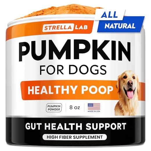 STRELLALAB Pumpkin Powder for Dogs - 8oz Powdered High Fiber Supplement and Stool Softener - Upset Stomach, Food Sensitivity - Improve Digestion - 8oz Powder