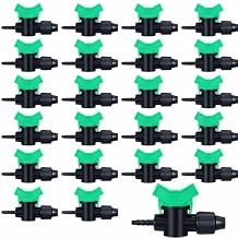 Hiboom 20 Pcs Drip Tape Irrigation Fittings 5/8"16 mm x 1/4" Barb Tubing Takeoff Adapter Valve Extended Barb Design for Green T Handle Adjustable Shut Off Watering Plants in Gardens Lawn