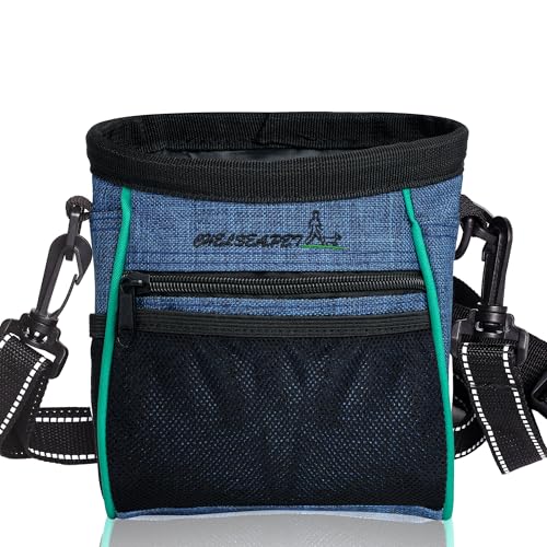 Leckerlibeutel für Hunde, Große Futtertasche für Hundetraining, Bauchtasche mit verstellbarem Gurt, Snackbeutel aus Oxford-Stoff, Praktische Bauchtasche für Hundetraining, Blau