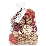 ANDALUCA Decorative Balls Bag Bowl Filler Home Decor (Red Gold)
