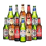 Premium World Lager Mixed Case Gift Set of 12 Beers (Birra Moretti, Peroni, Becks, Madri Beer) - Beer Selection, Beer Gift for Men, Beer Hamper, Gifts for Men Beer, Hamper for Men, Beer Bottles,