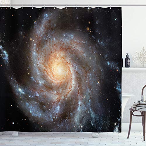 Ambesonne Galaxy Shower Curtain, Stars in Galaxy Spiral Planet Outer Space...