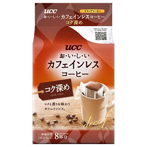 UCC おいしいカフェインレスコーヒー ドリップコーヒー コク深め (7g×8P)×12袋入×(2ケース)