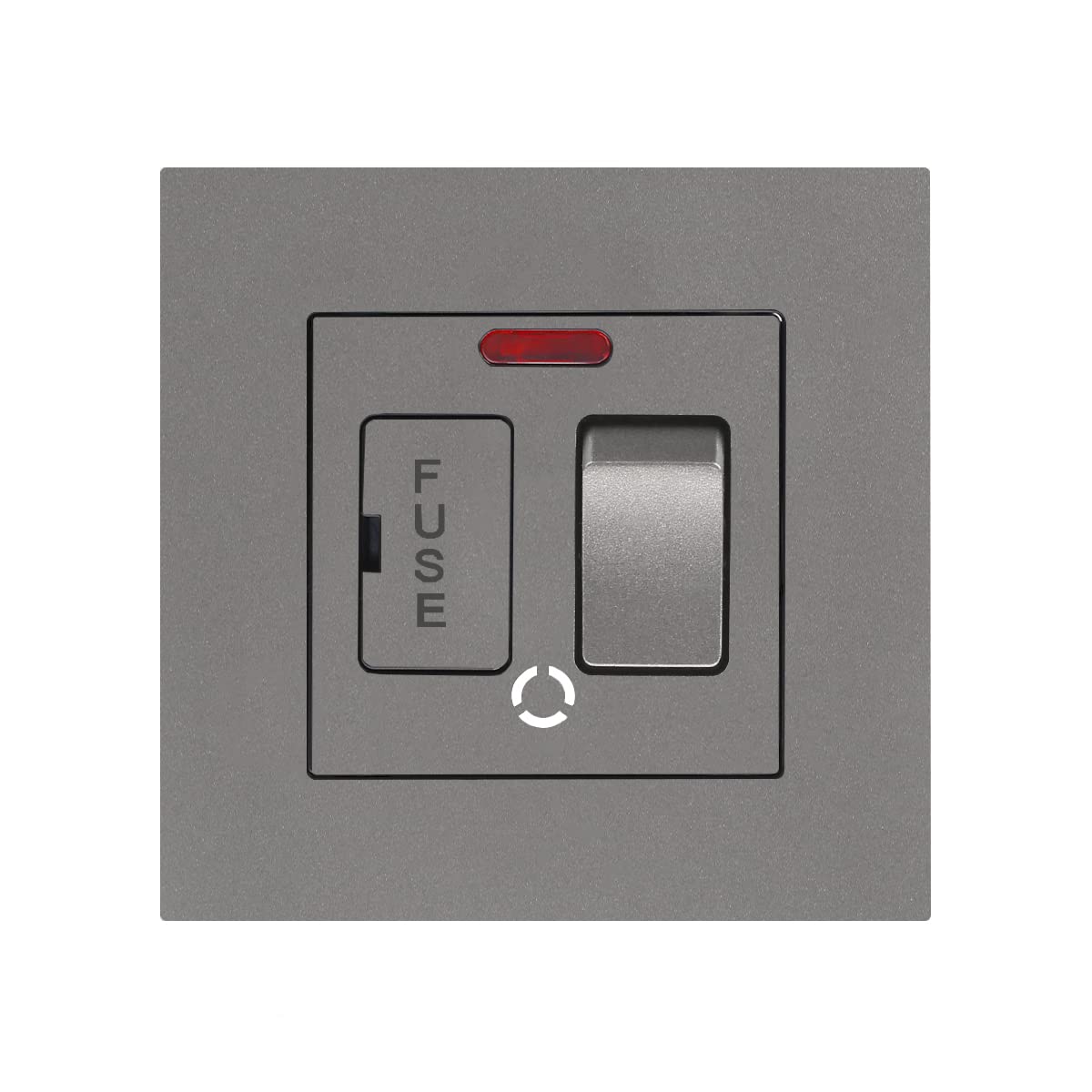 CNBINGO Switched Fused Connection Unit with Red Power Indicator, Rocker Spur Switch with Ceramic Tube Cartridge Fuse (BS1362, 6.3x25 mm), Grey Screwless PC Wall Plate โ image 1