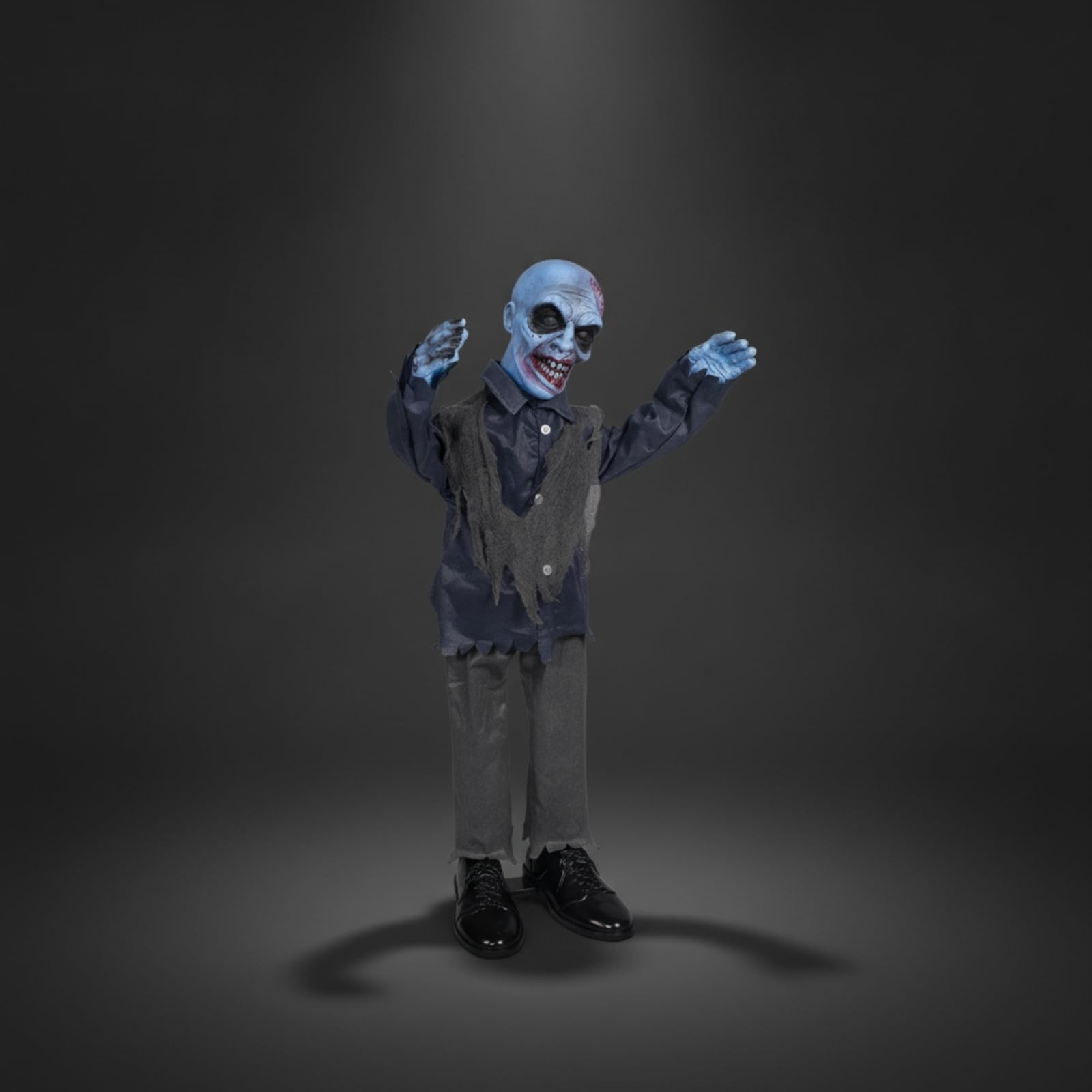 Zombie Électrique sur Piles | Sonore, à Capteur, Décoration D'Halloween, pr Porche , Tête Blanche