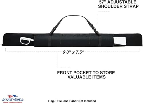 Miniatura 3 de Sportwaves Bolsa de Color Guard (capacidad para 3 banderas, 1 rifle, 1 sable) - 78 pulgadas para Winter Guard y banda de marcha