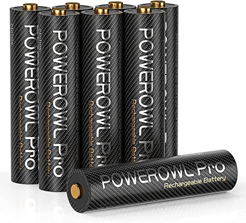 Pilas Recargables AAA Pro, POWEROWL 1.2V Ni MH AAA Pila Recargable Alta Capacidad 1100mAh   8 Piezas