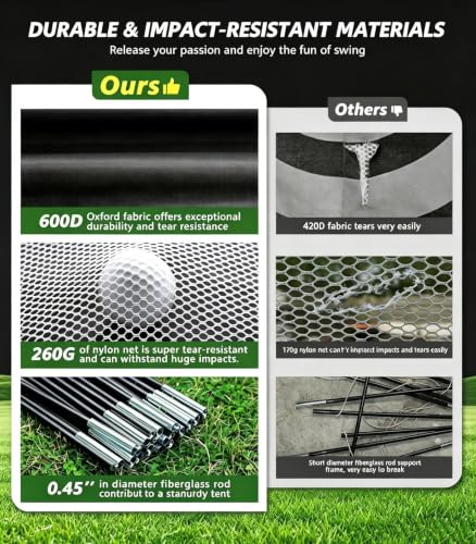 Golf Net 10x7FT with Heavy Rubber Base Mat