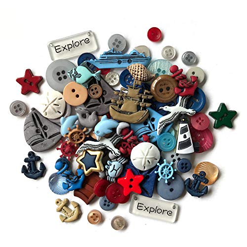 Buttons Galore Nautical Buttons for Crafts & Sewing - 50 Piece