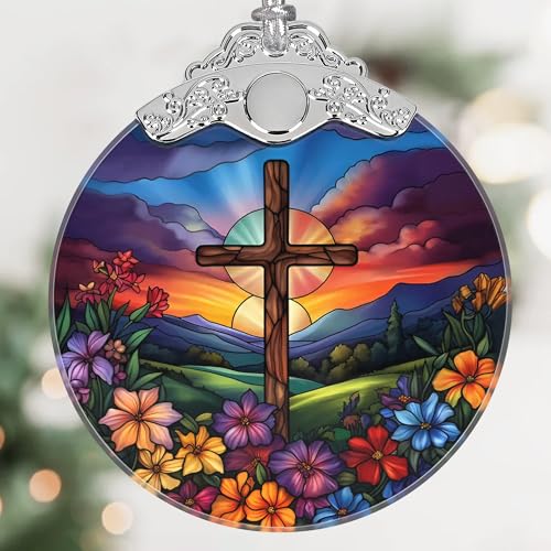 Religiöse Weihnachtsdekoration, Buntglas-Christliche Ornament,...