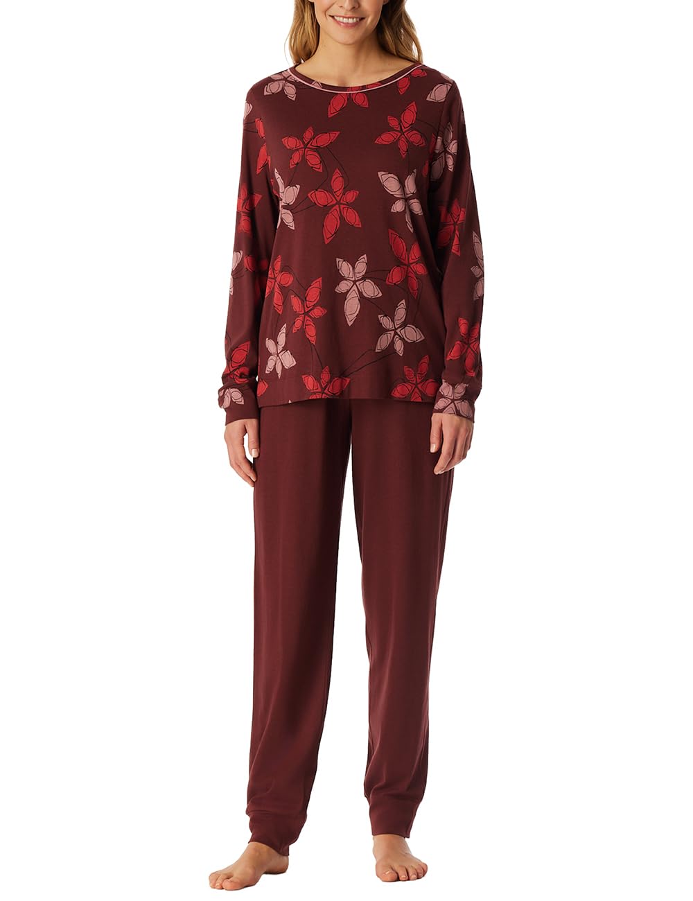 Schiesser Damen Schlafanzug Set lang Baumwolle Modal - Nightwear