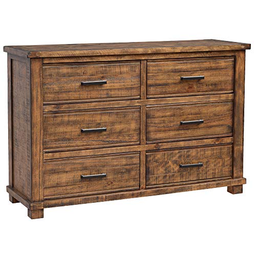 Knocbel Farmhouse 6Drawer Dresser with Antique Metal Handles