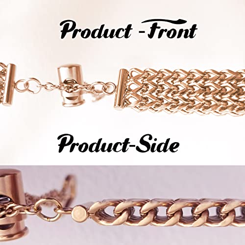 Kagerbends Women 38Mm 40Mm 41Mm Rose Gold Smartwatch Bands Compatible With Apple Watch Band Girl Stainless Steel Lovely Chain Adjustable Wristbands For Iwatch Series Se 8 7 6 5 4 3 2 1 Gift For Women #TOP1