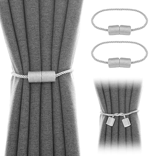 Houyond Magnetische Vorhang Raffhalter, 2 Stück zylindrische Gardinenklammern Cover