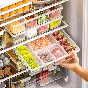 SHUTTLE ART 5 compartment Fridge storage container bin oragnizer For dry fruit Leftovers Veggi serving Cut Fruits Frozen Food Snacks Vegetables Condiments Pickles Canddy mukhvas