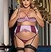 HO-Ersoka Conjunto de Ropa Interior Feminino 3 Piezas Sujetador Abierto Portaligas Tanga...