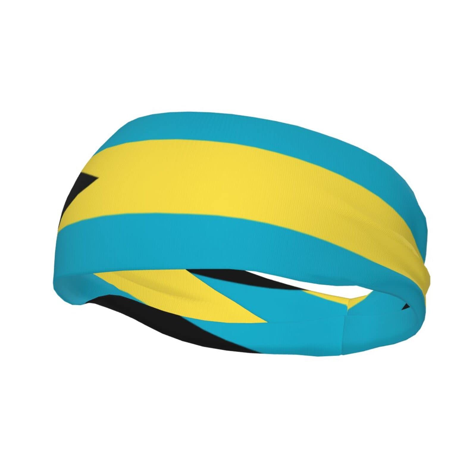 Bahamas Flag Headbands Sweatband Sports Headband Moisture Wicking Workout Sweatbands for Men Women